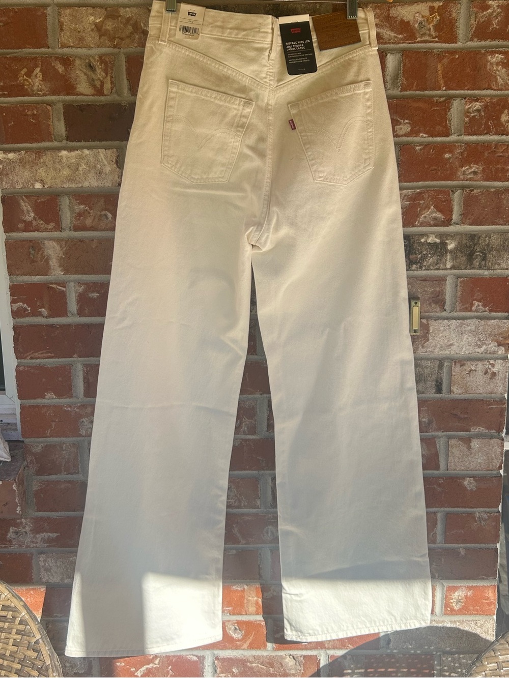Levi's Ribcage Cream Coloured Wide Leg Jeans 100% Cotton NWT